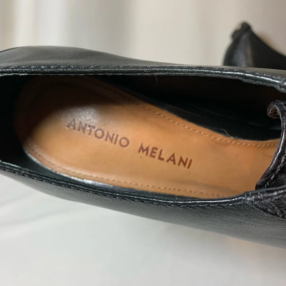 Antonio Melani Womens Open Toe Black High Heels Shoes Size 9.5